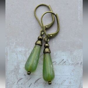 Green Drop Earrings #1567